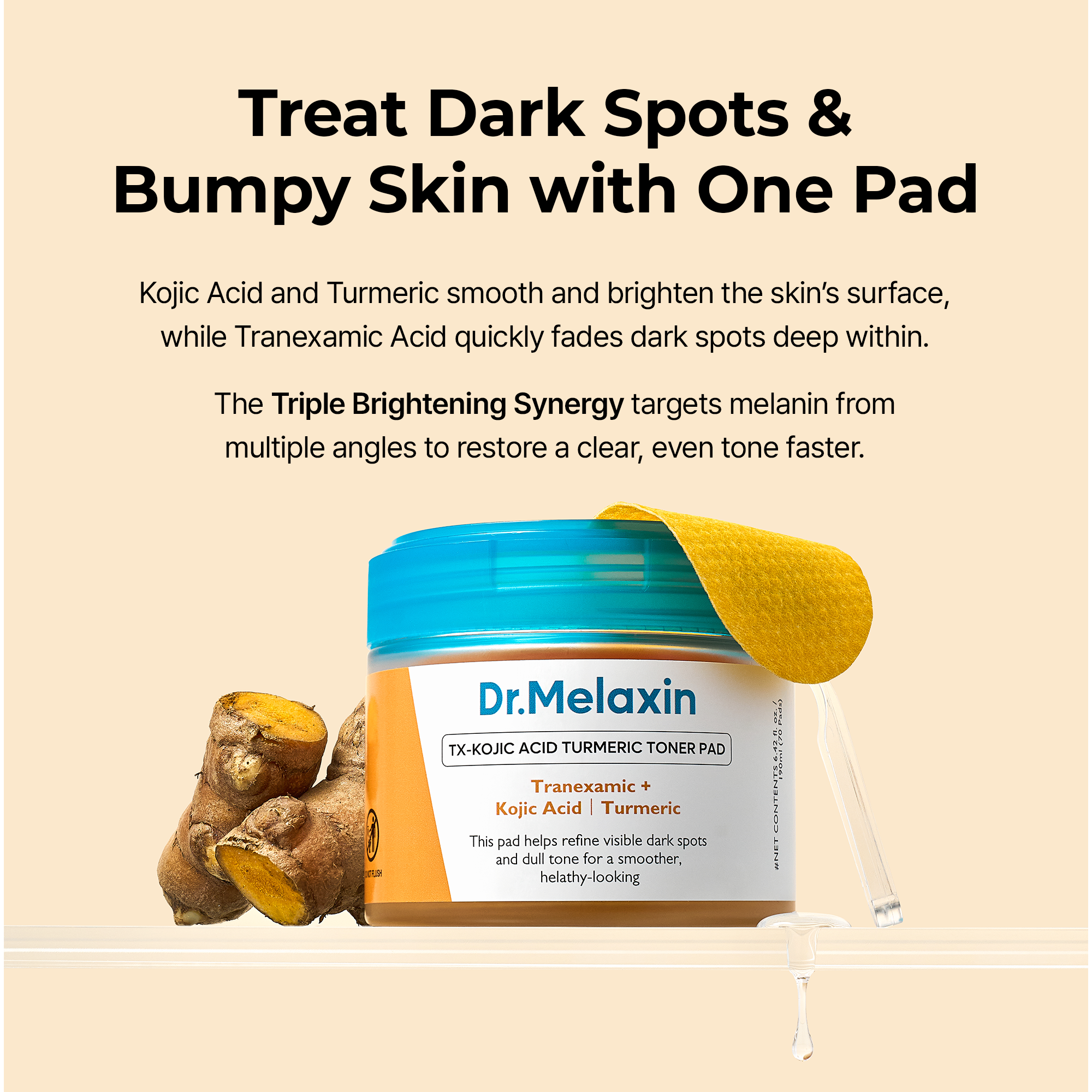 Kojic Acid Turmeric TX Toner Pad 70pads - image 5